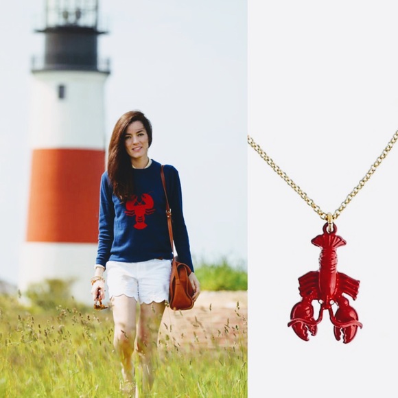 J Crew Lobster Pendant Necklace 